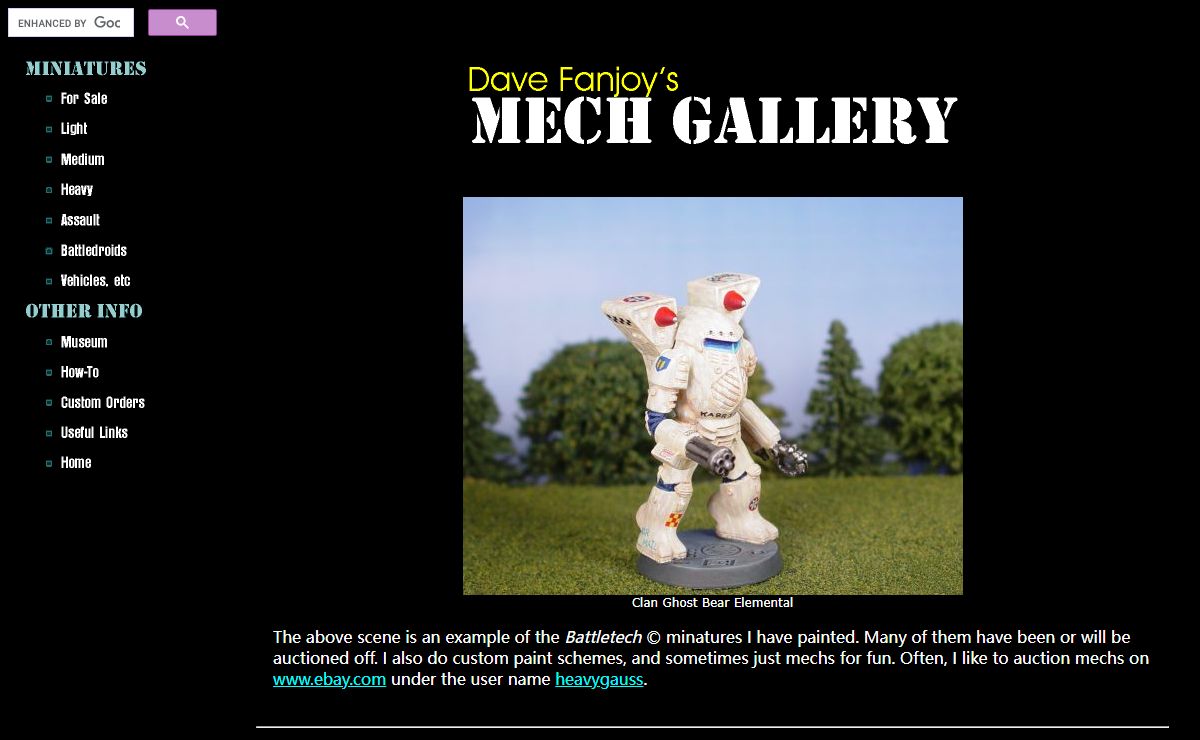 Dave Fanjoy's Mech Miniature Gallery