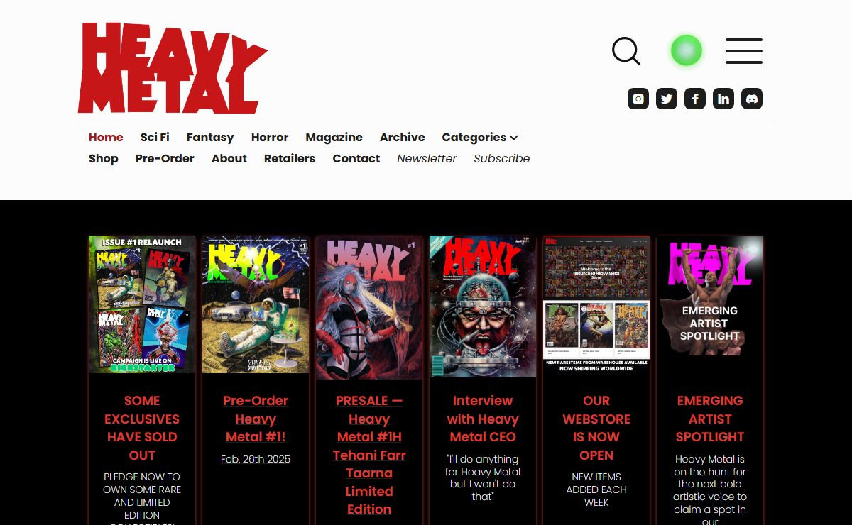 Heavy Metal International | The Definitive brand in science fiction, fantasy, and horror