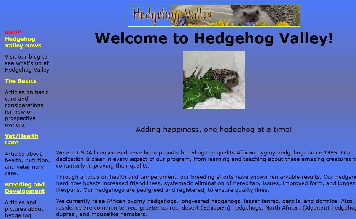 Welcome to Hedgehog Valley!