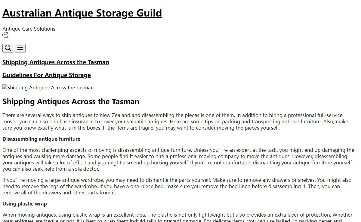 Australian Antique Storage Guild – Antique Care Solutions