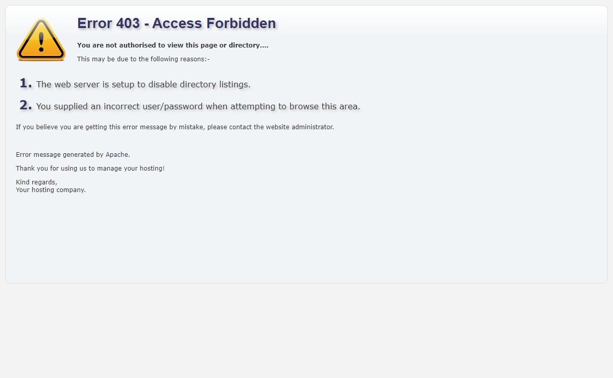Error 403 - Access Forbidden
