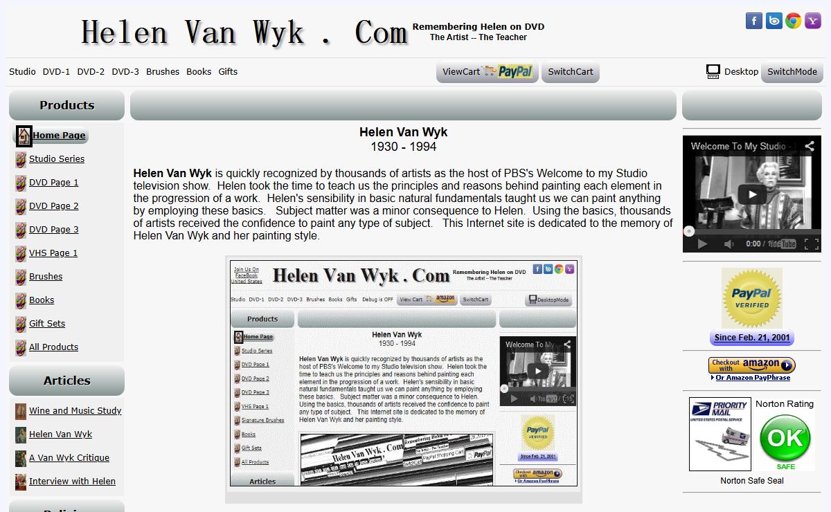 The Helen Van Wyk . Com Internet Site