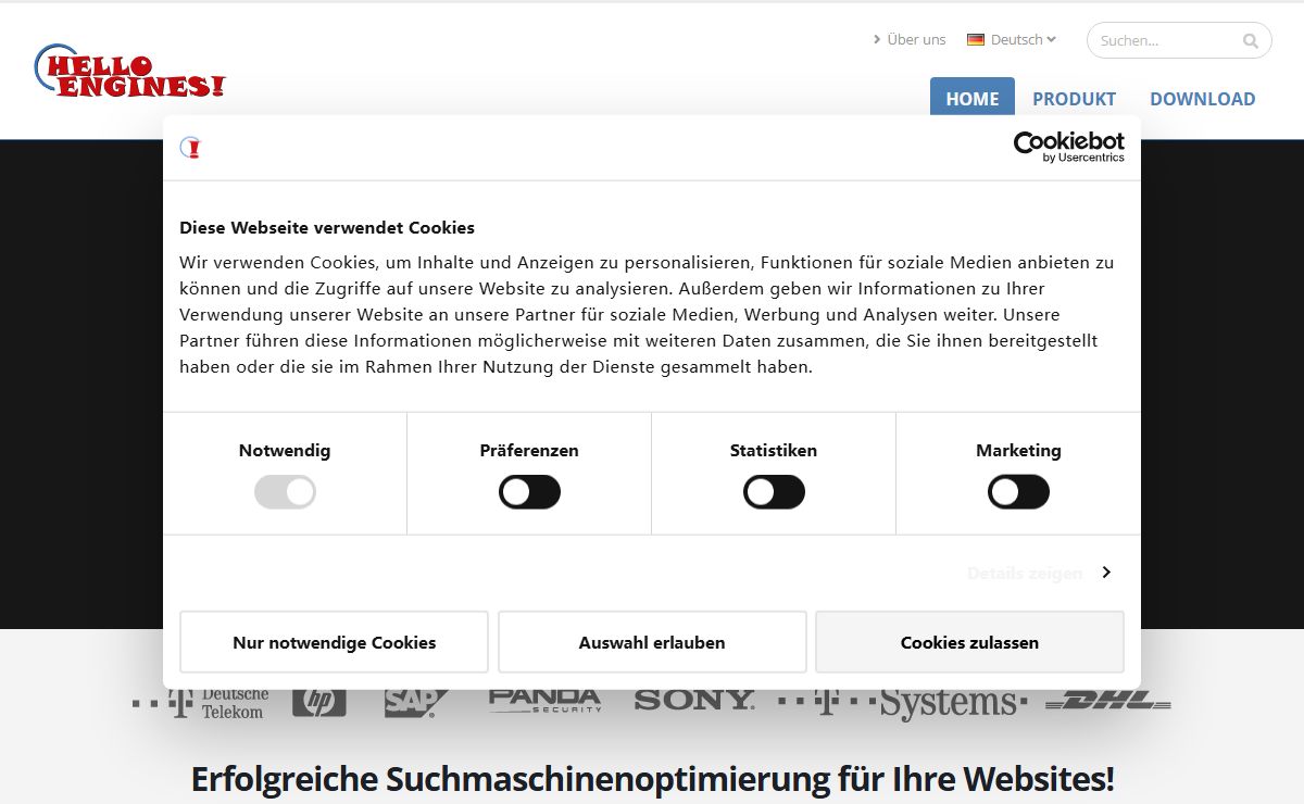 SEO-Software Hello Engines! für Suchmaschinenoptimierung und Website-Promotion! | Ranking Software