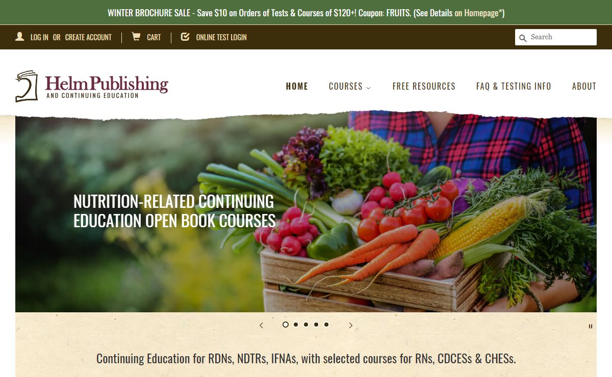 Helm Publishing - Nutrition-related Continuing Education for RDNs, RNs