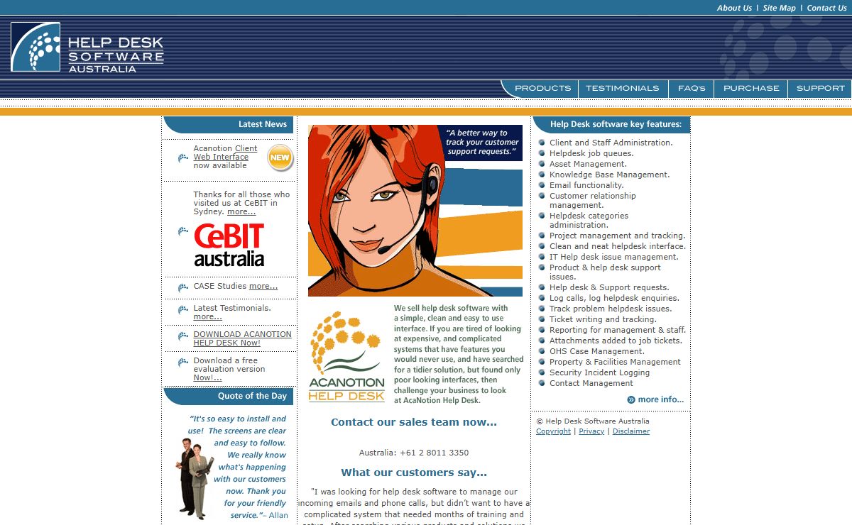 Help Desk Software Australia - Home of Acanotion Help Desk