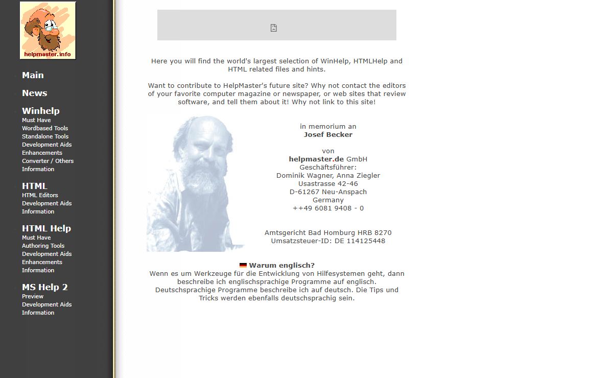 Helpmaster - HTMLHelp, HTML, Help