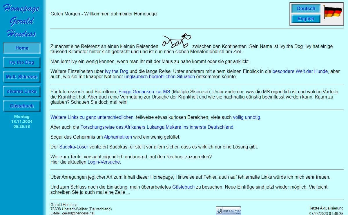Homepage Gerald Hendess