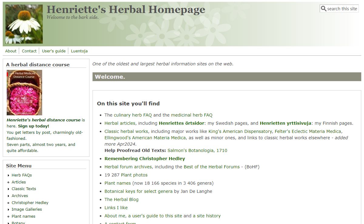 Welcome. | Henriette's Herbal Homepage