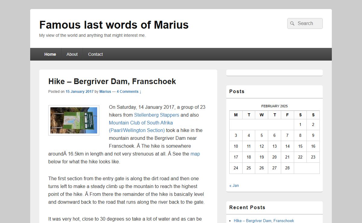Famous last words of Marius – My view of the world and anything that might interest me.