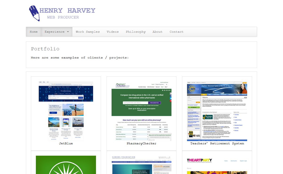Henry Harvey | Portfolio | New York City Area Web Producer / Writer