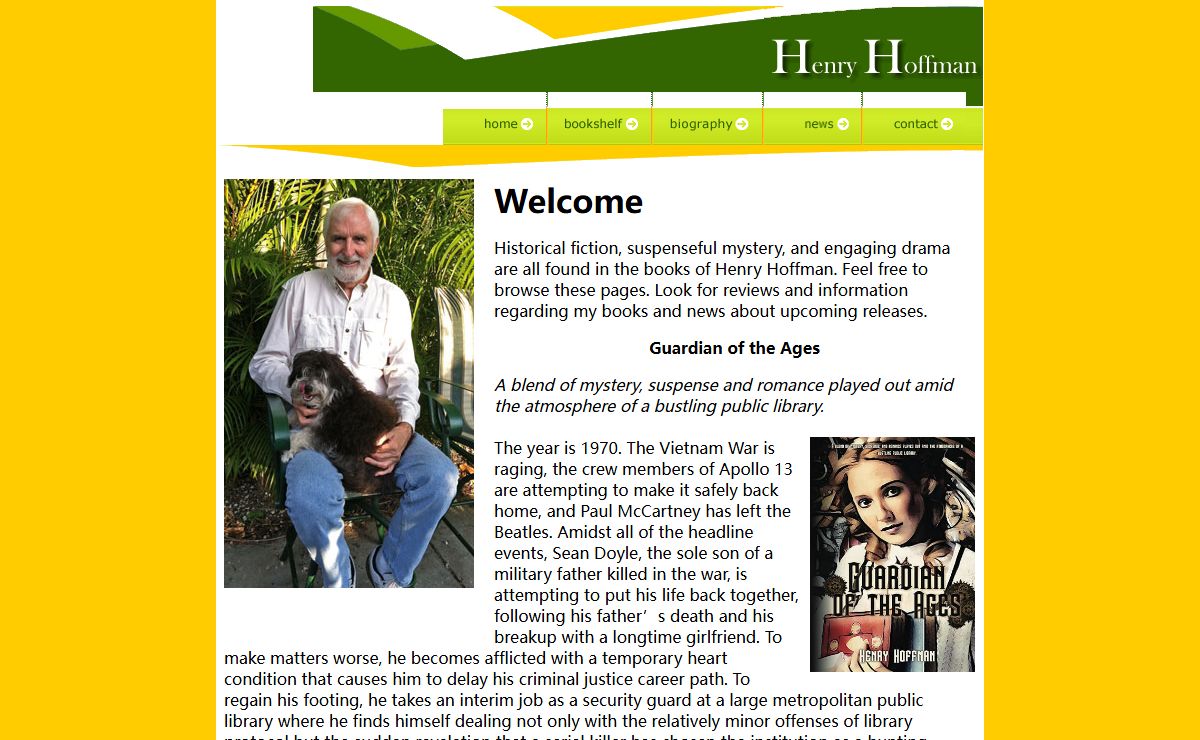 Author Henry Hoffman: mystery and thriller writer