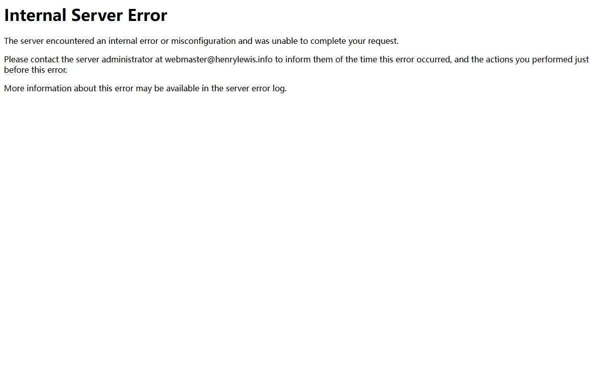 500 Internal Server Error