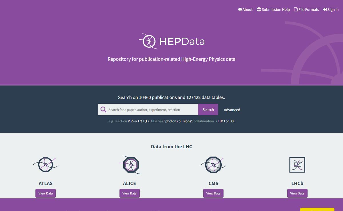 HEPData Homepage