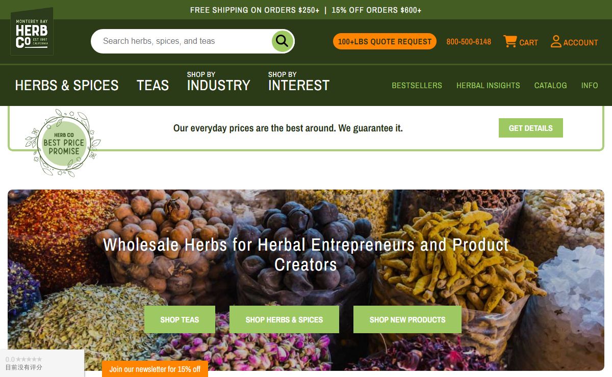 Bulk Herbs, Bulk Spices and Bulk Herbal Teas