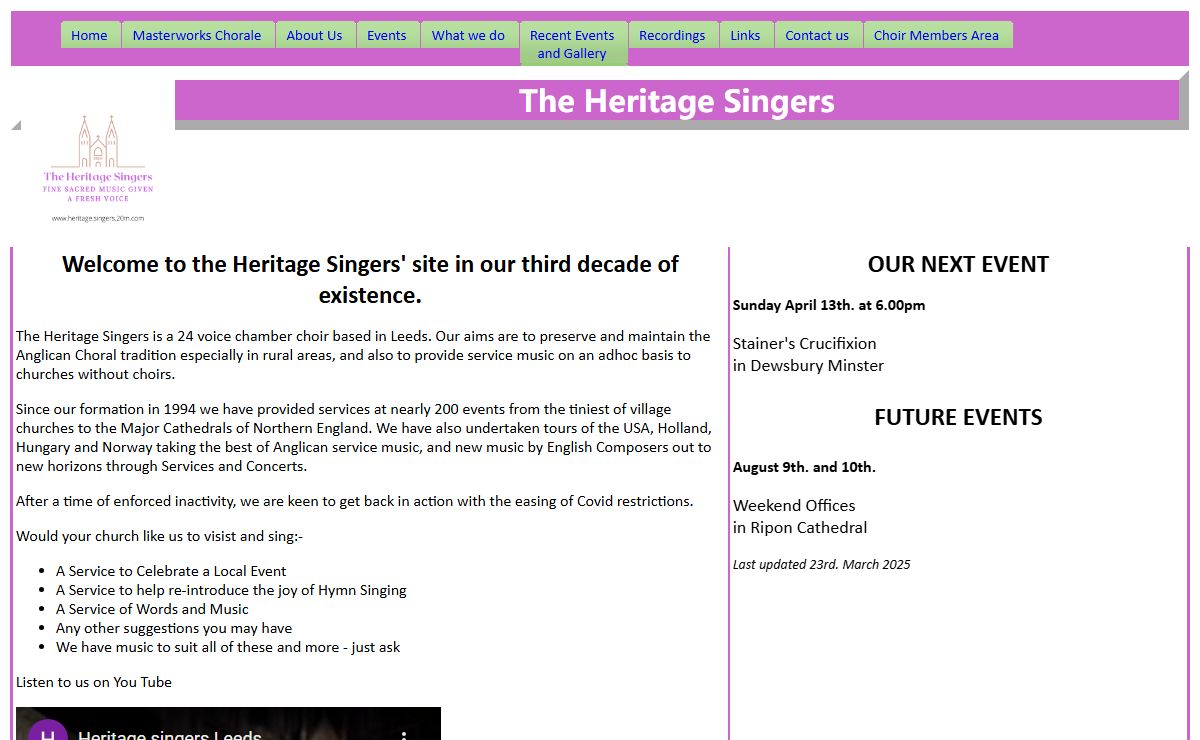The Heritage Singers Home Page
