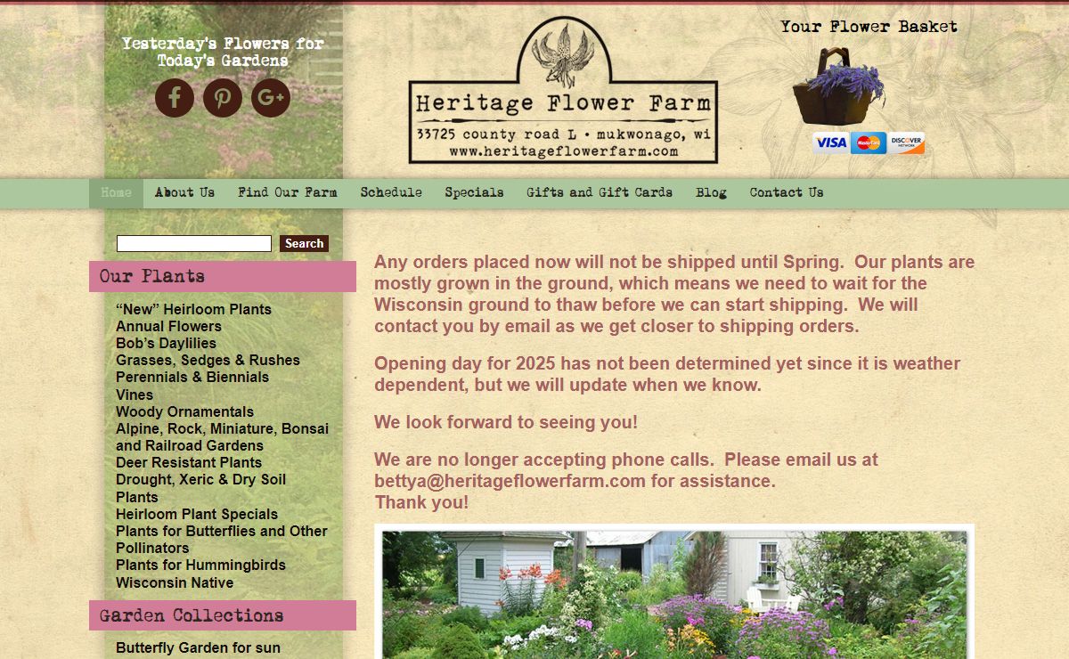 Heritage Flower Farm - Heirloom Perennial Plants | Mukwonago, WI