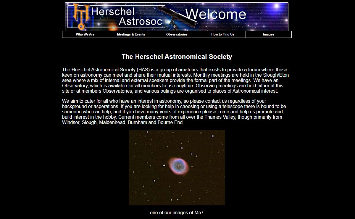 Herschel Astrosoc, Astronomy club covering Maidenhead, Slough, Windsor and the Thames Valley
