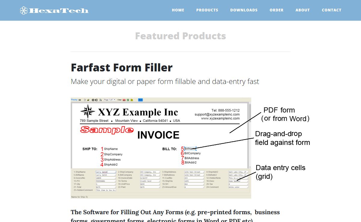 HexaTech - Software Components, PDF Form Filler