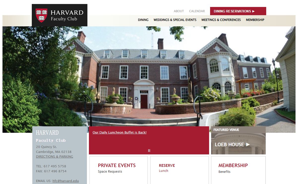 Welcome to Harvard Faculty Club | Harvard Faculty Club