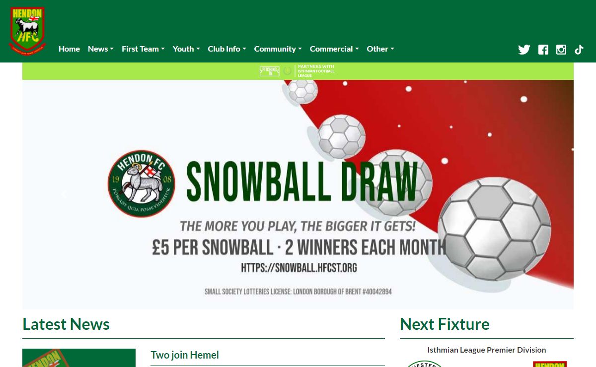 Greensnet - Official Hendon FC: Home