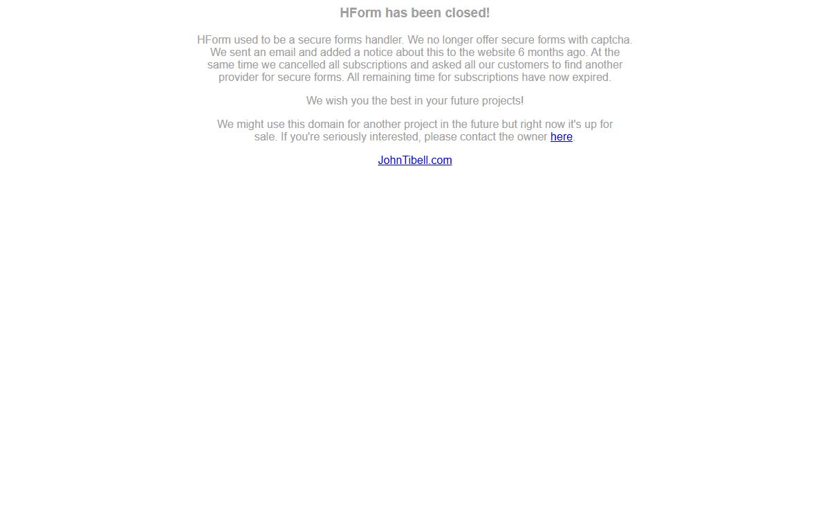 HForm.com - Secure HTML Forms