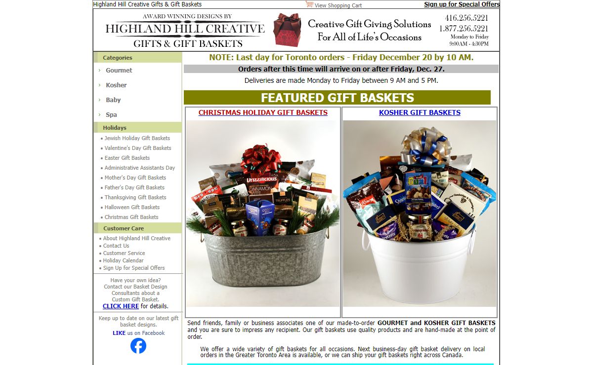 Gift Basket delivery in Toronto & across Canada - Highland Hill Creative