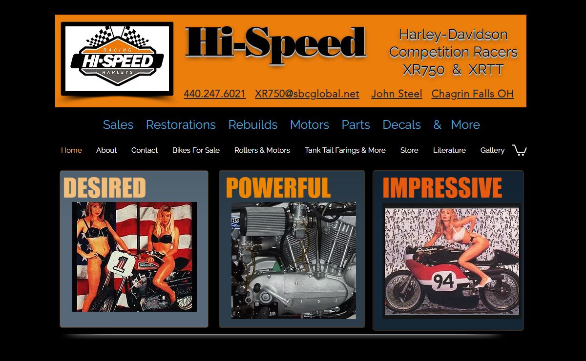 Hi-Speed Harley XR XR750 XRTT John Steel Parts Restorations in Ohio