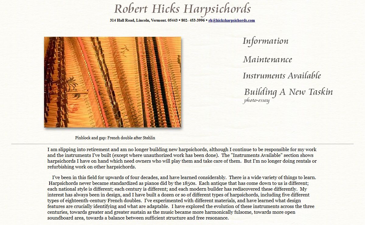 Robert Hicks Harpsichords