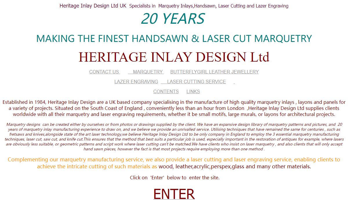 Heritage Inlay Design UK Marquetry Inlays  Laser Cutting Lazer Engraving