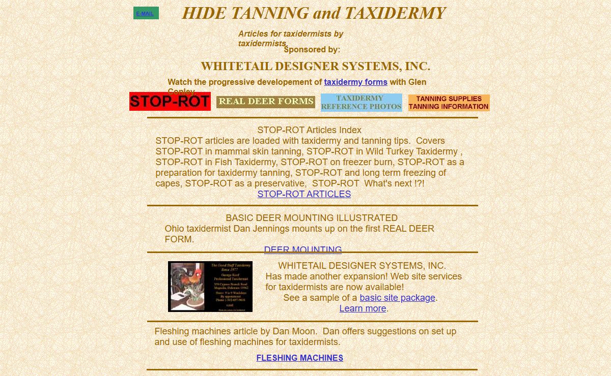 Hide Tanning and Taxidermy Taxidermy articles for taxidermists by taxidermists.