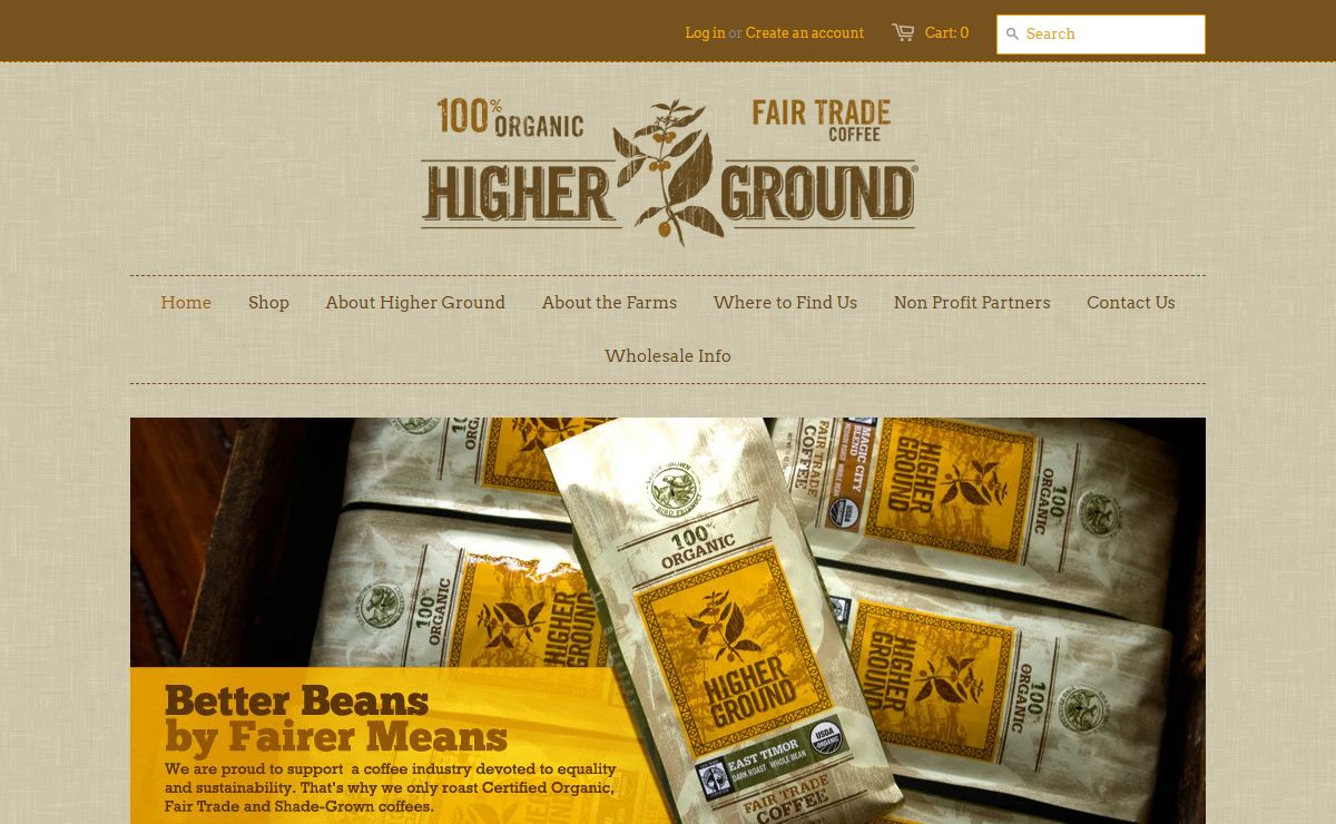 Higher Ground, Fair Trade, Organic, Shade Grown, Coffee, FTO