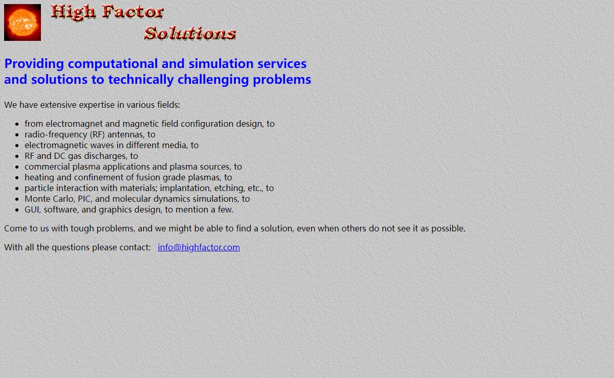 High Factor Solutions