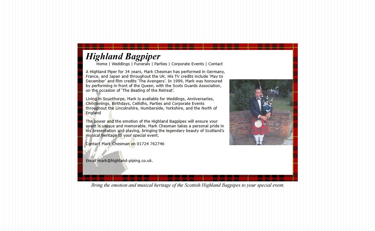 Mark Chesman - Highland Bagpiper