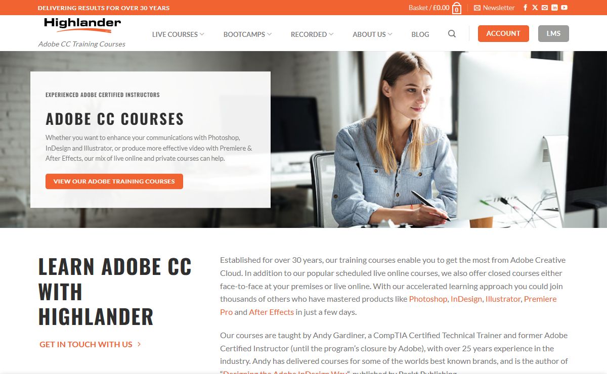 Live Adobe Courses - Highlander Training