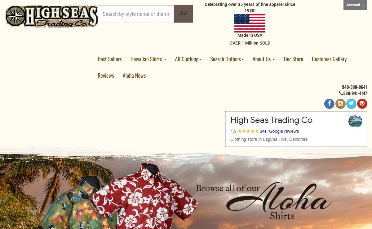 High Seas Trading Co.- Hawaiian shirts | Aloha Shirts | USA Made Clothing|