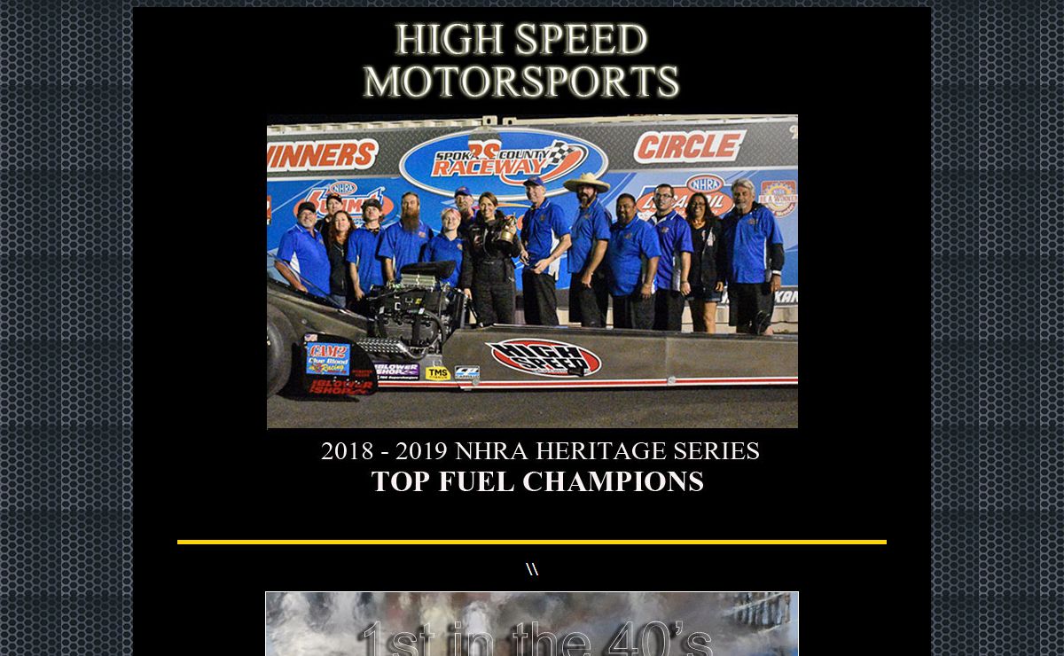 High Speed Motorsports Top Fuel Dragster