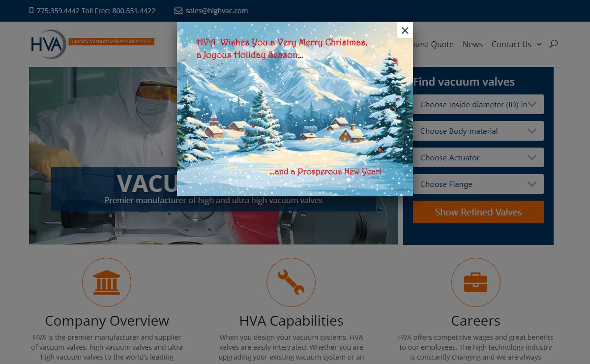 Ultra High Vacuum Valves | HVA - High Vacuum Valves