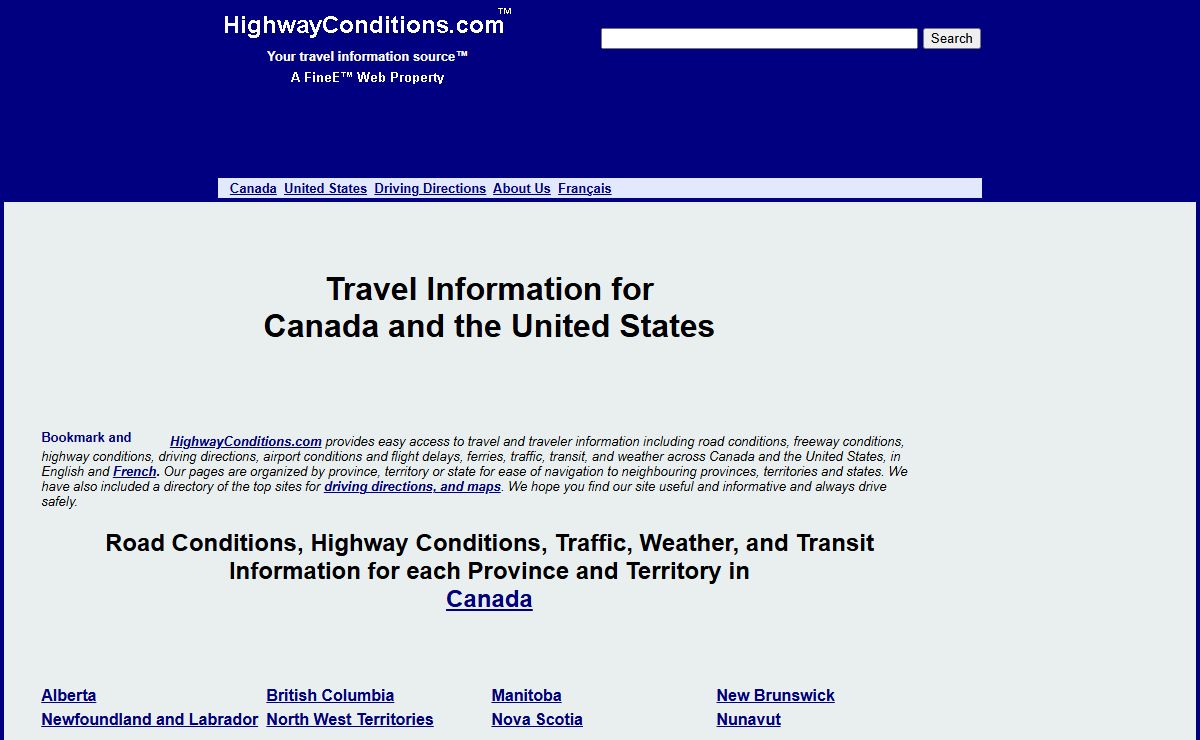 Canada and United States Travel - Highway and Road Conditions, Weather, Airports, Ferries, Traffic and Transit