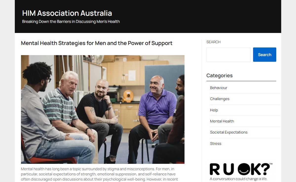 HIM Association Australia – Breaking Down the Barriers in Discussing Men's Health