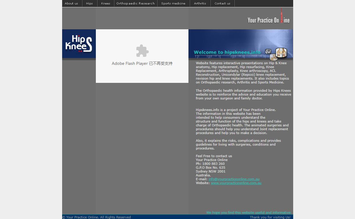 Hips knees- information on hip, knee, arthritis, sports medicine, orthopaedic research.