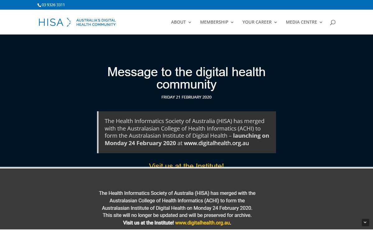 HISA - Health Informatics Society of Australia