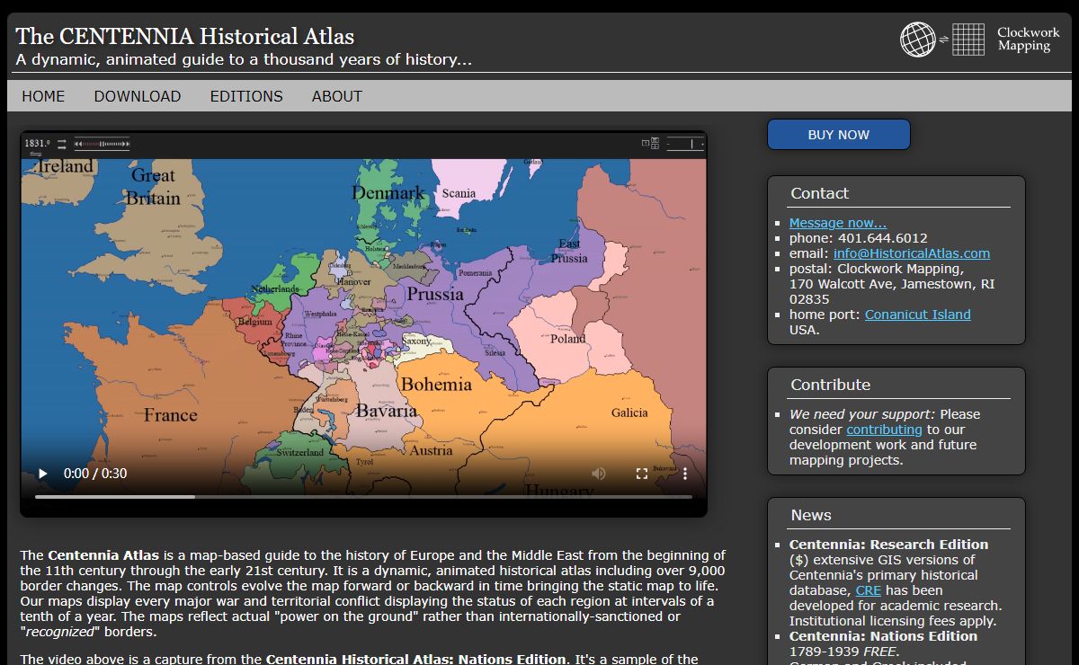 HistoricalAtlas.com: The CENTENNIA Historical Atlas, Europe and the Middle East, 1000AD to the Present