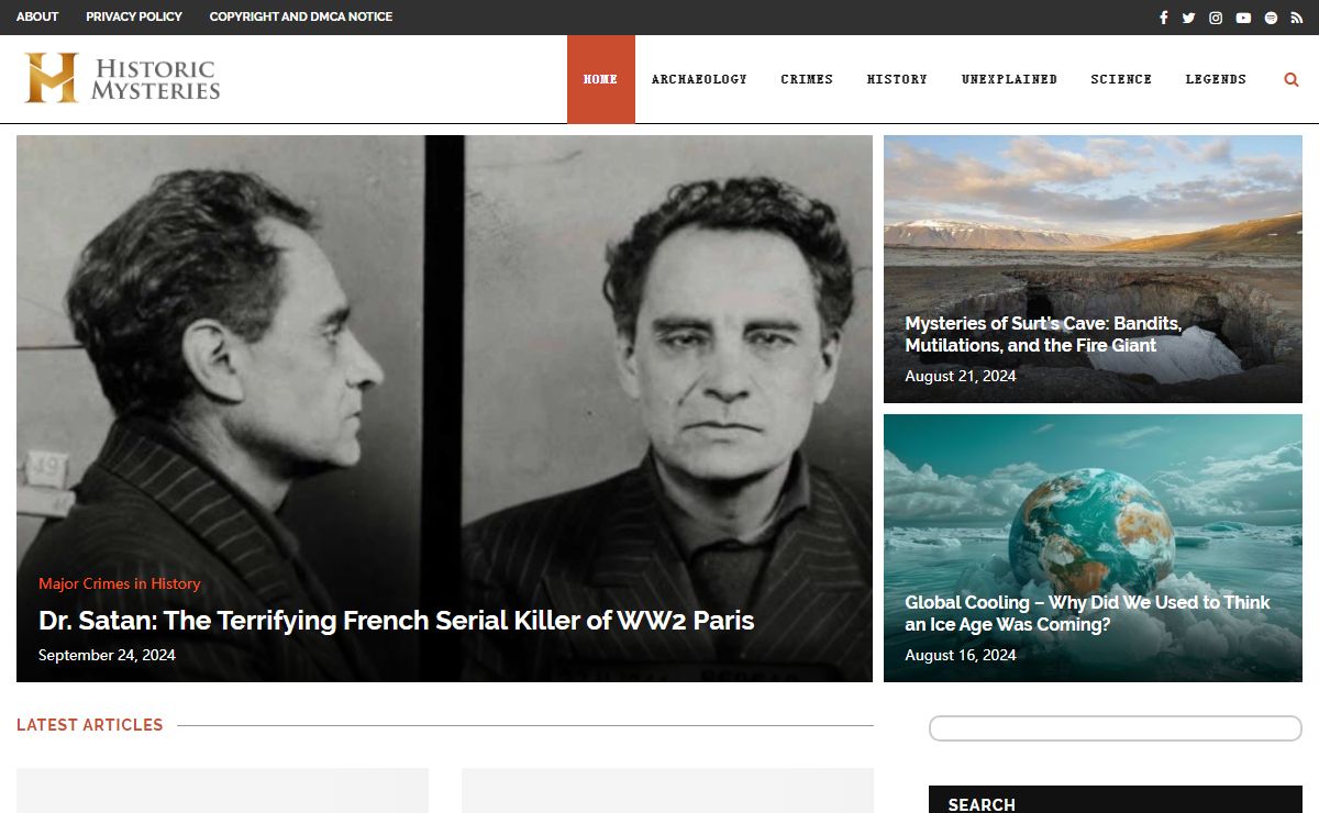 Historic Mysteries - Unexplained mysteries, archaeology, and cool history.