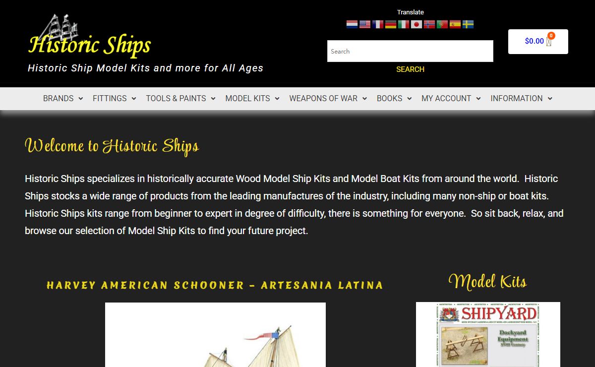 Historic Ships - Historic Ship Kits - Model Ships - Model Ship Kits