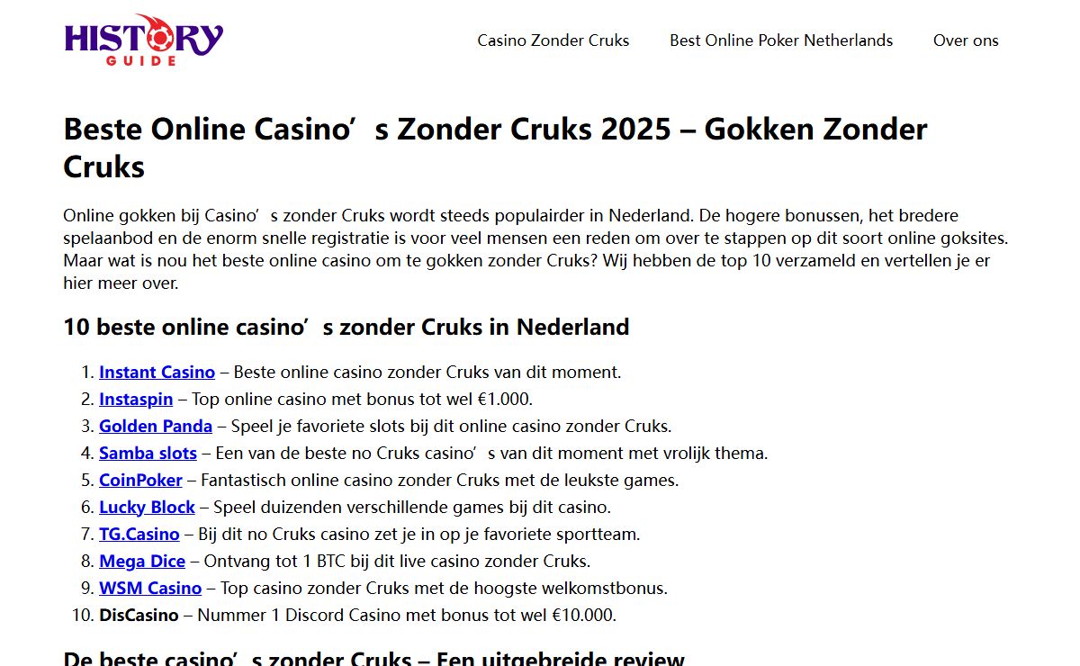 Beste Online Casino’s Zonder Cruks 2025 - Gokken Zonder Cruks