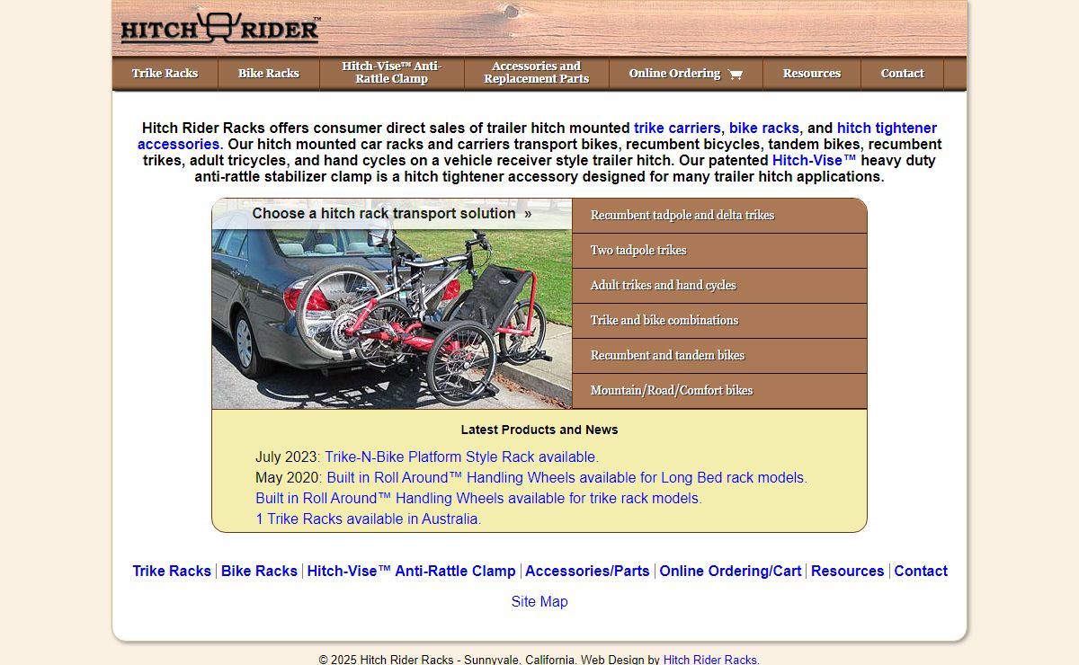Hitch Rider Racks: Bike racks, trike carriers and no wobble tow carry racks