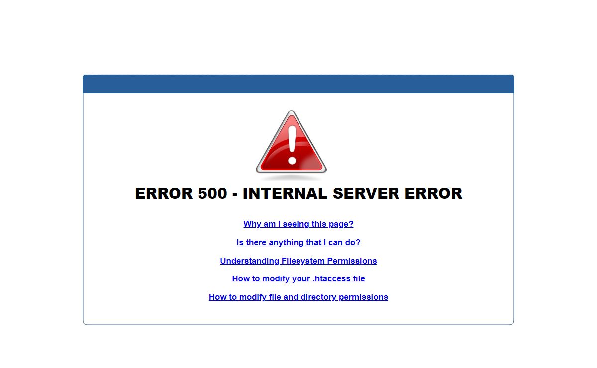 500 - INTERNAL SERVER ERROR
