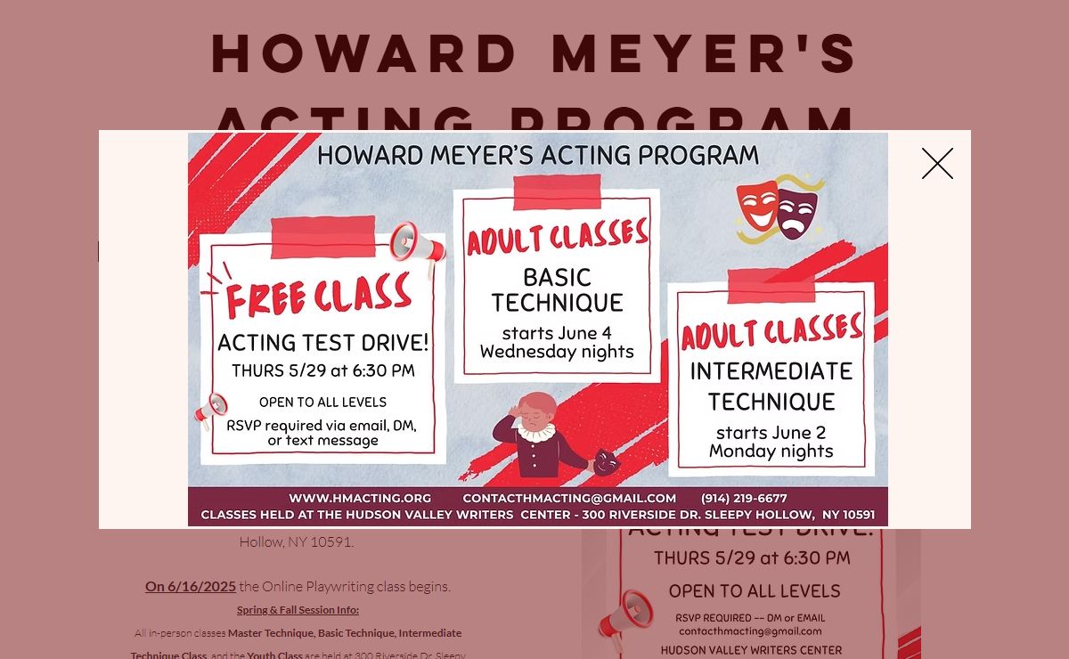 Howard Meyer's Acting School | Westchester Acting Classes | 8 Sunnyside Ave, Pleasantville, NY 10570, USA