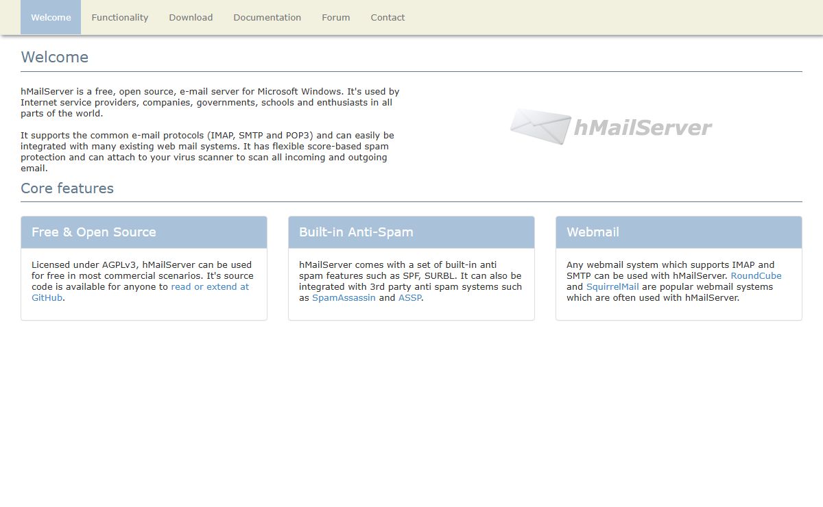 hMailServer - Free open source email server for Microsoft Windows