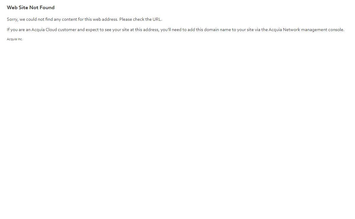 Web Site Not Found